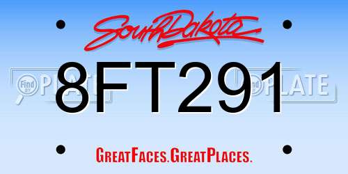 8FT291 South Dakota License Plate