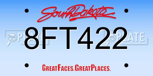 8FT422 South Dakota License Plate