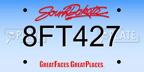 8FT427 South Dakota License Plate