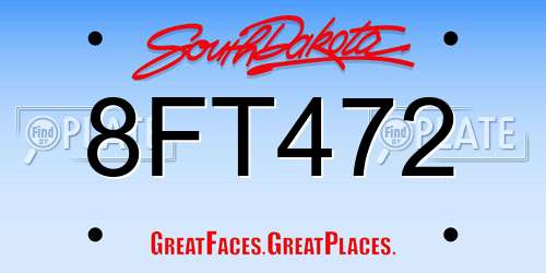 8FT472 South Dakota License Plate