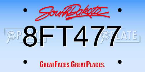 8FT477 South Dakota License Plate