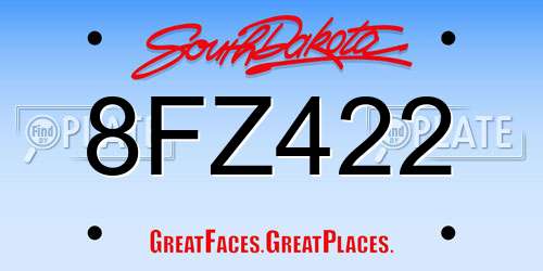 8FZ422 South Dakota License Plate