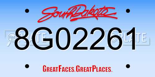 8G02261 South Dakota License Plate