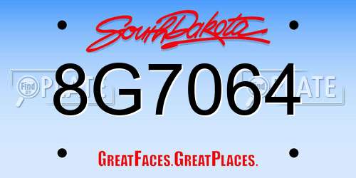 8G7064 South Dakota License Plate