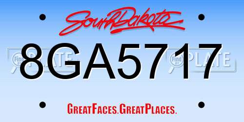8GA5717 South Dakota License Plate