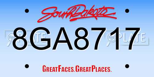 8GA8717 South Dakota License Plate