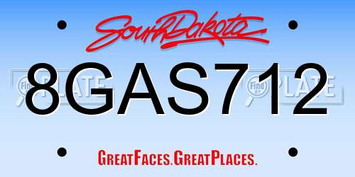 8GAS712 South Dakota License Plate