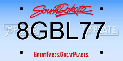8GBL77 South Dakota License Plate