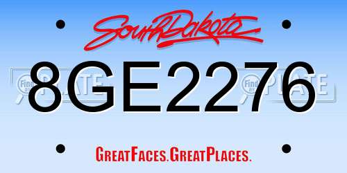 8GE2276 South Dakota License Plate