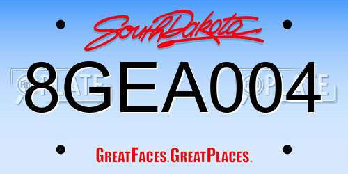 8GEA004 South Dakota License Plate