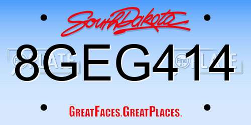 8GEG414 South Dakota License Plate