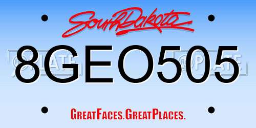 8GEO505 South Dakota License Plate