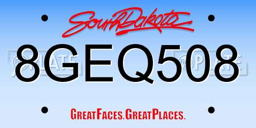 8GEQ508 South Dakota License Plate