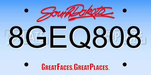 8GEQ808 South Dakota License Plate