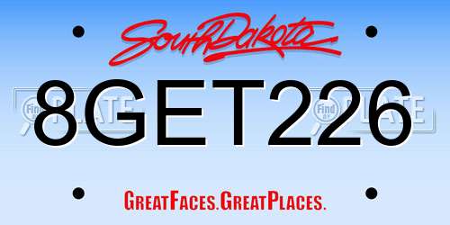 8GET226 South Dakota License Plate