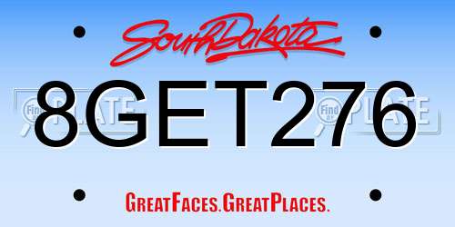 8GET276 South Dakota License Plate