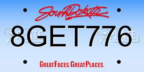 8GET776 South Dakota License Plate