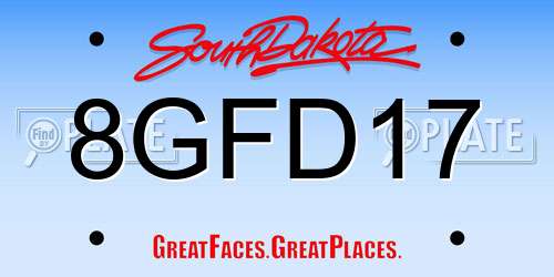 8GFD17 South Dakota License Plate