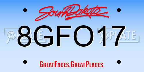 8GFO17 South Dakota License Plate