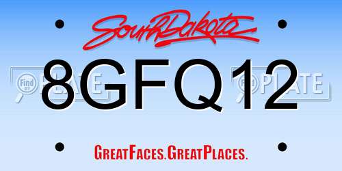 8GFQ12 South Dakota License Plate