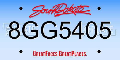 8GG5405 South Dakota License Plate
