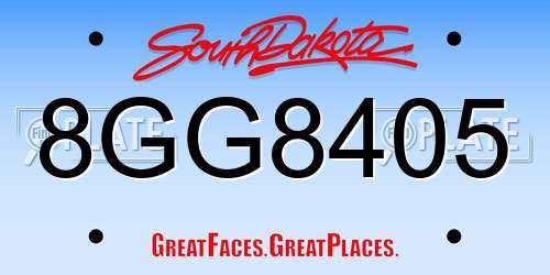 8GG8405 South Dakota License Plate
