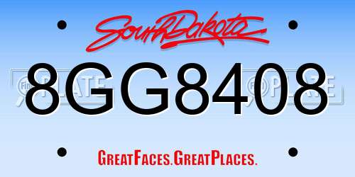 8GG8408 South Dakota License Plate