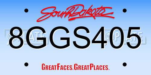 8GGS405 South Dakota License Plate