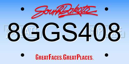 8GGS408 South Dakota License Plate