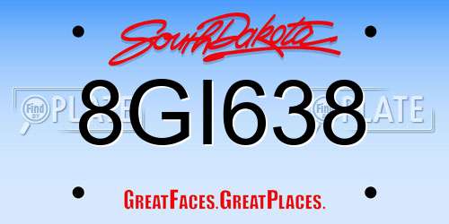 8GI638 South Dakota License Plate