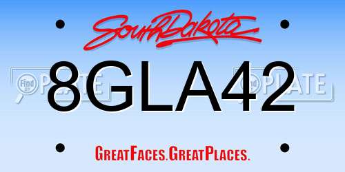 8GLA42 South Dakota License Plate