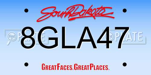 8GLA47 South Dakota License Plate