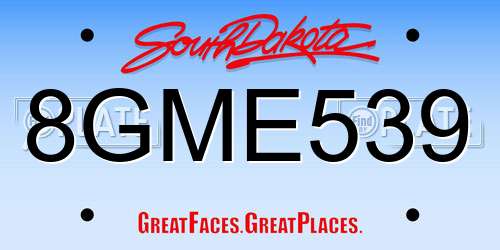 8GME539 South Dakota License Plate