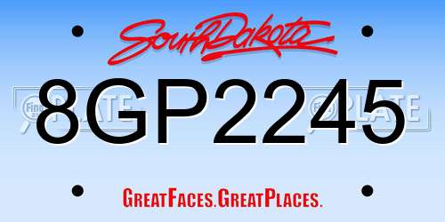8GP2245 South Dakota License Plate