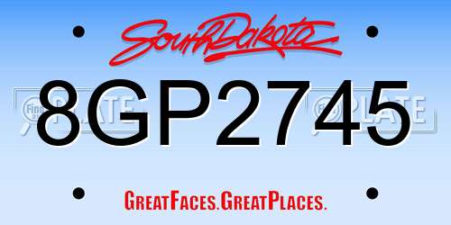 8GP2745 South Dakota License Plate