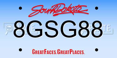 8GSG88 South Dakota License Plate
