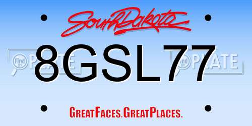 8GSL77 South Dakota License Plate