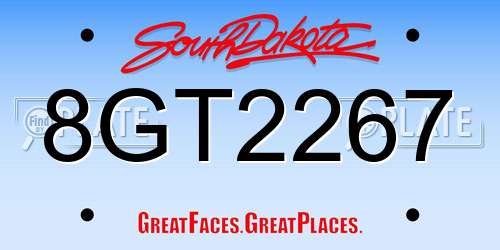 8GT2267 South Dakota License Plate