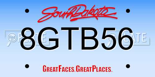 8GTB56 South Dakota License Plate