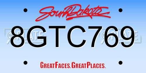 8GTC769 South Dakota License Plate