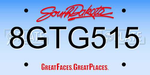 8GTG515 South Dakota License Plate