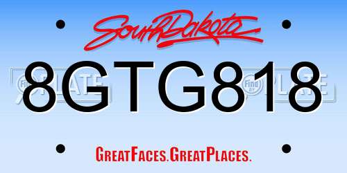 8GTG818 South Dakota License Plate
