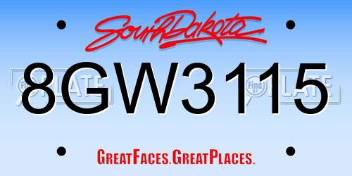 8GW3115 South Dakota License Plate
