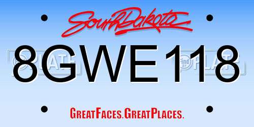8GWE118 South Dakota License Plate