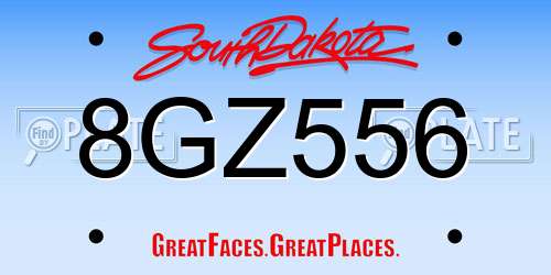 8GZ556 South Dakota License Plate