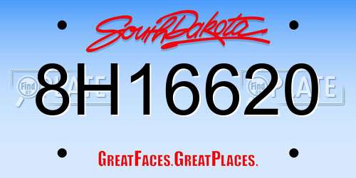 8H16620 South Dakota License Plate