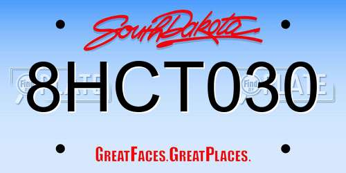 8HCT030 South Dakota License Plate
