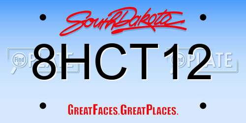 8HCT12 South Dakota License Plate