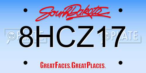 8HCZ17 South Dakota License Plate