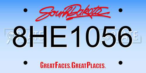 8HE1056 South Dakota License Plate